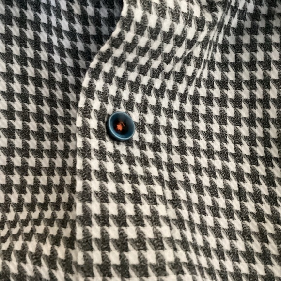 Robert Graham Shirt Mens 2XL Grey White Houndstooth Button Down Flip Cuff Preppy - Picture 7 of 16